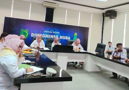Rapat evaluasi di Diskominfo Muba