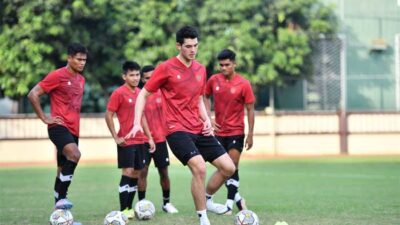 Pemain timnas latihan di Jakarta. (pssi)