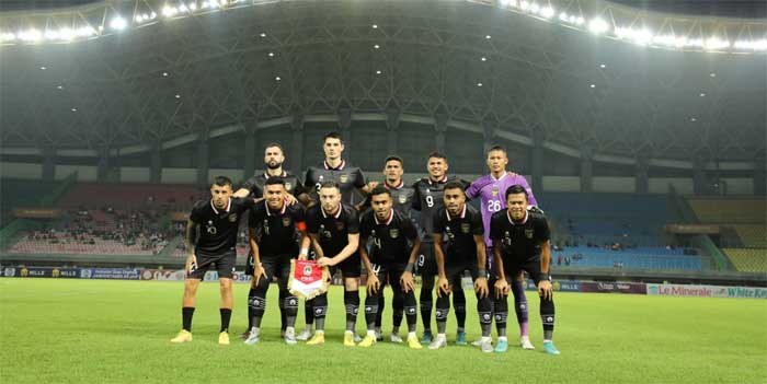 Pemain timnas Indonesia ketika hadapi Burundi di Stadion Patriot Candrabhaga, Bekasi, Selasa (28/3/2023). (pssi)