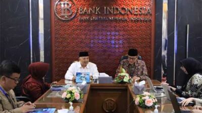 Wali Kota Zul Elfian Umar audiensi dengan jajaran Bank Indonesia Perwakilan Sumatera Barat di Padang, Jumat (14/4/2023).
