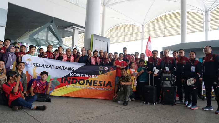 Skuad Indonesia sampai di Kamboja. (pssi)
