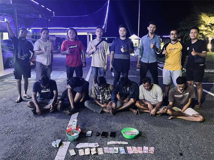 Tersangka dan barang bukti yang diamankan polisi
