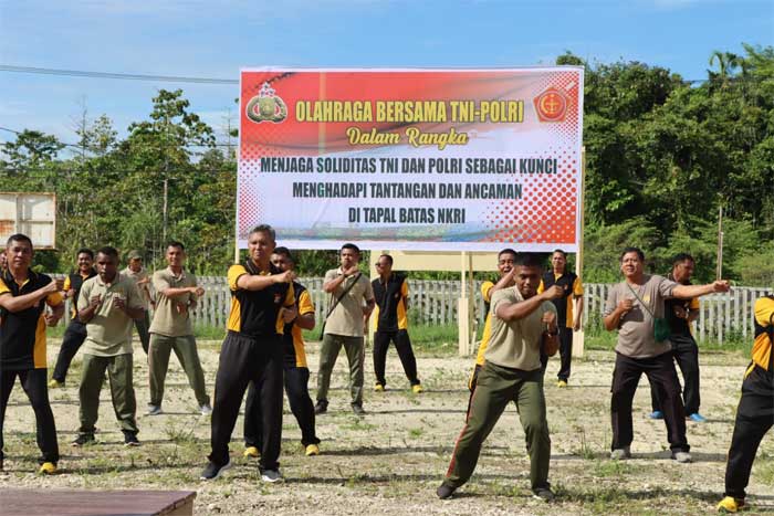 Olahraga bersama jajaran TNI dan Polri di Keerom
