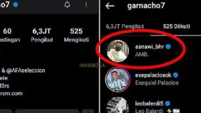 Dua pemain saling follow di instagram