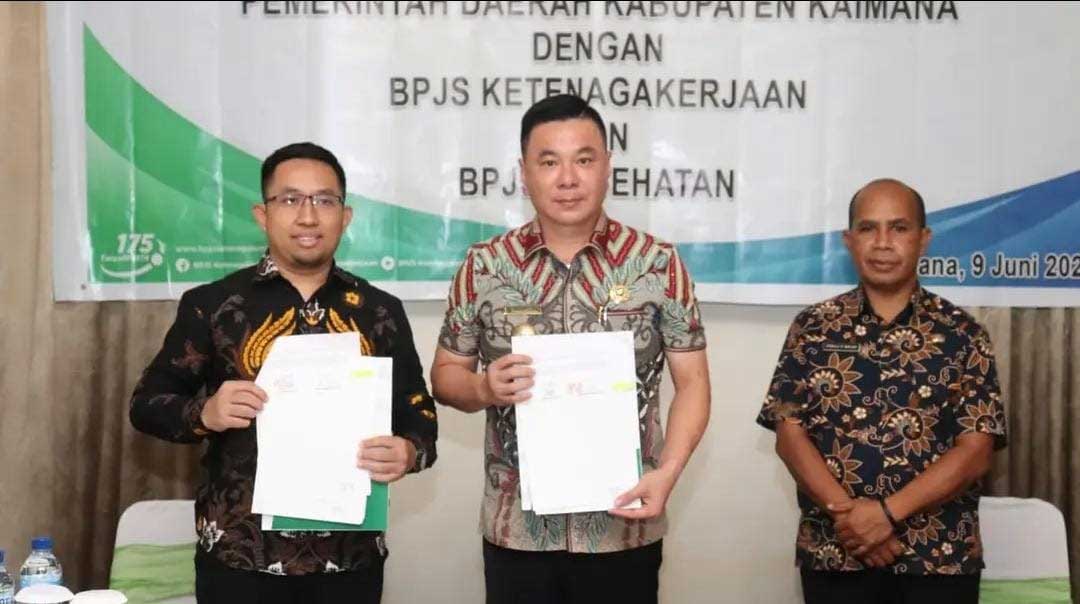 Bupati Kaimana, Freddy Thie perlihatkan kerja sama antara pemkab dengan BPJS