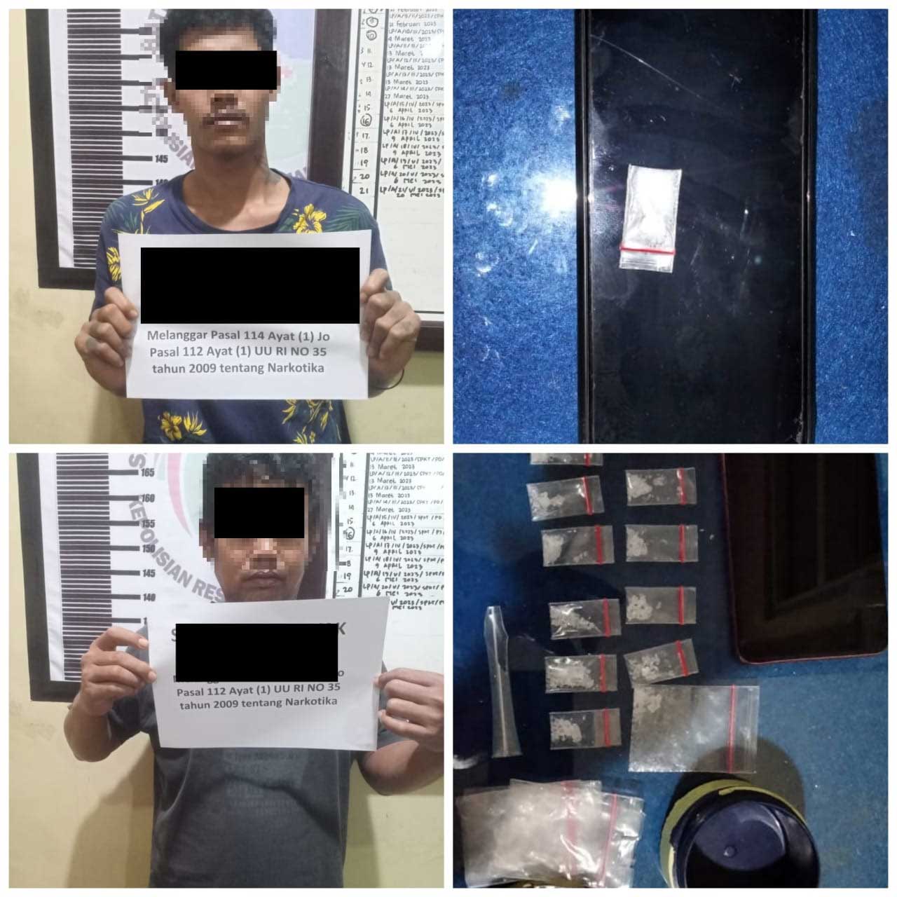 Terduga pelaku dan barang bukti yang diamankan polisi