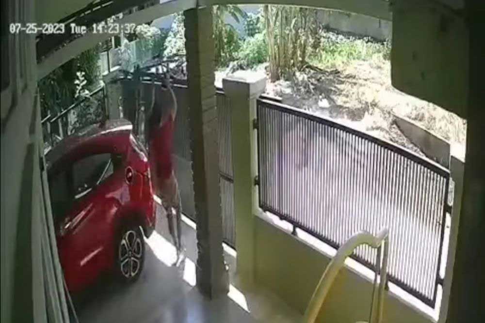 Aksi pencurian sepeda di Pekanbaru yang terekam kamera pengintai (CCTV). (riau.go.id)