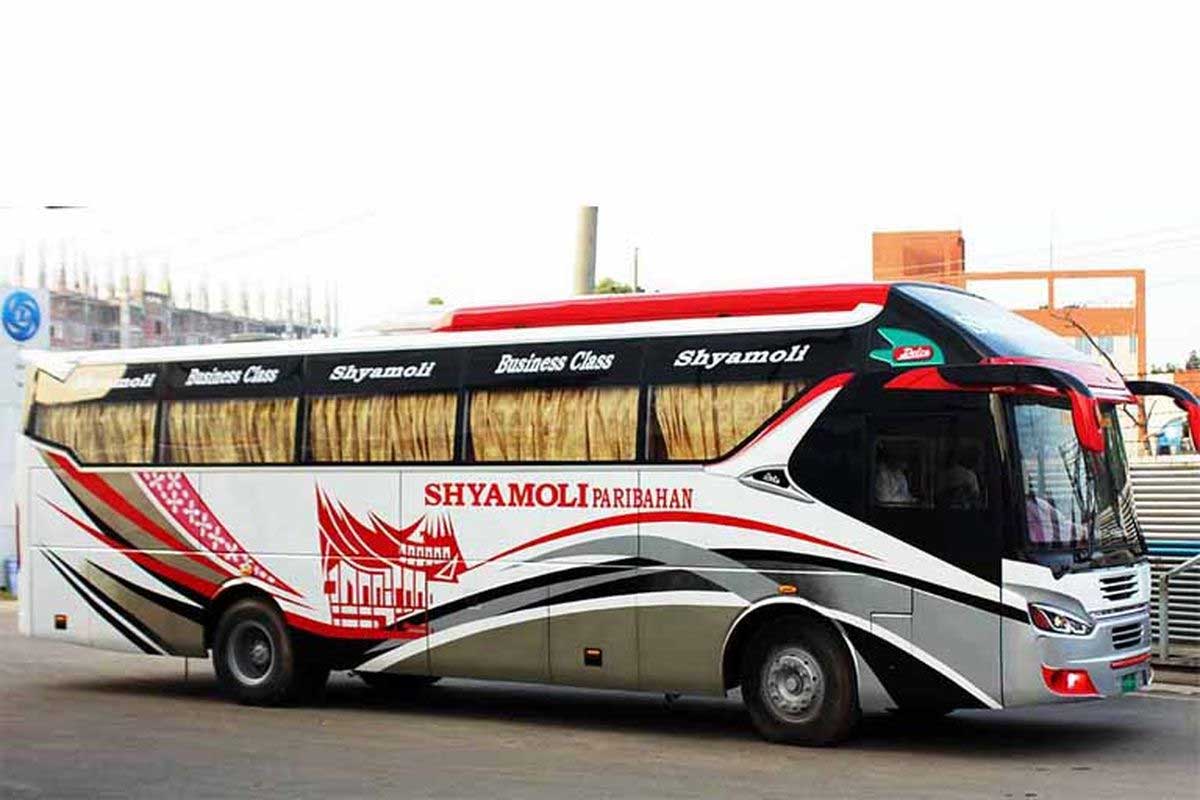 Livery bus Shyamoli Transport dari Bangladesh. (shyamolitickets.com)