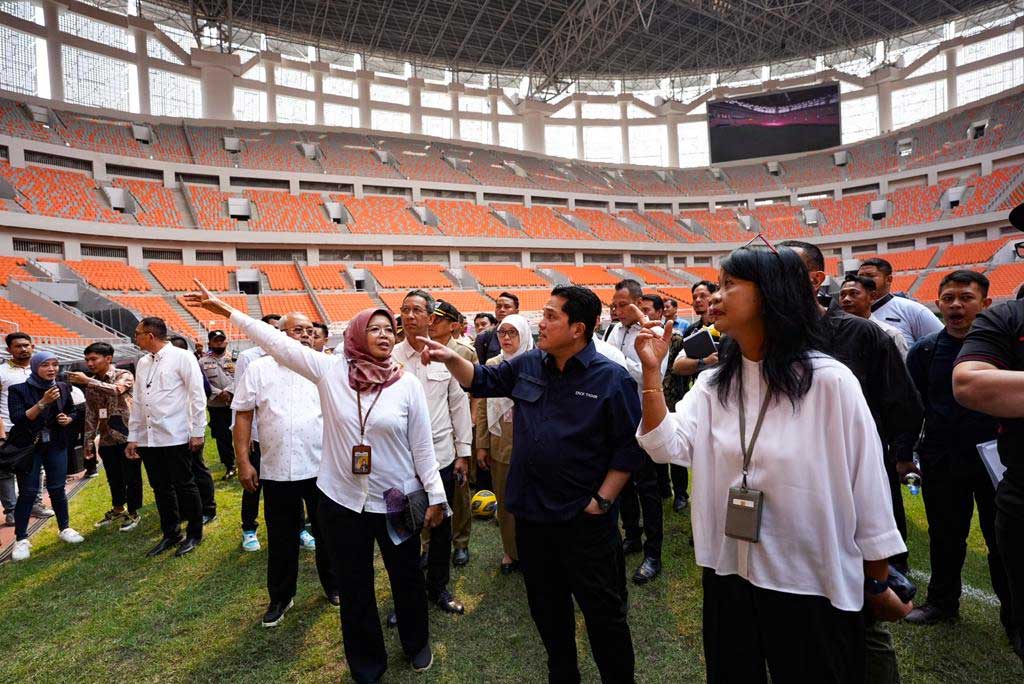 Ketua Umum PSSI, Erick Thohir tinjau Jakarta International Stadium (JIS). (pssi)