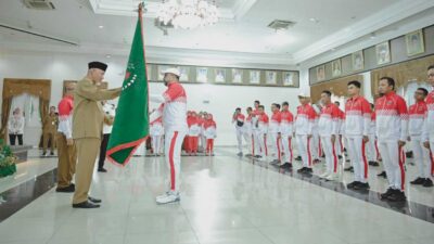 Bakal Bertarung di Sepuluh Cabang Olahraga, Kontingen Sumbar Dilepas Gubernur ke Pornas Korpri