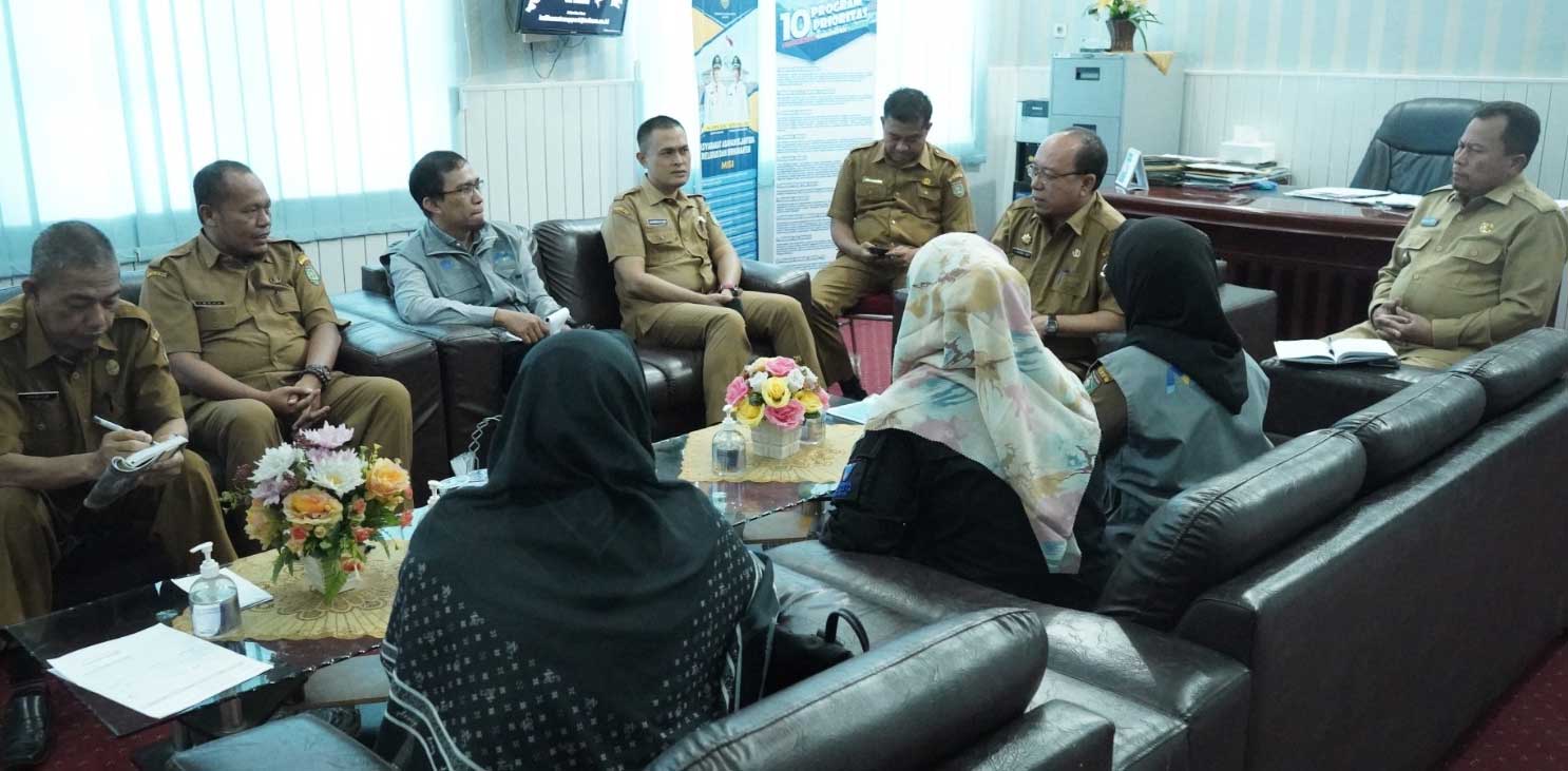 Sekretaris Daerah Kabupaten Asahan, John Hardi Nasution terima kunjungan pengurus Yayasan Abulyatama Indonesia Cabang Kisaran di ruang kerjanya, Selasa (8/8/2023)