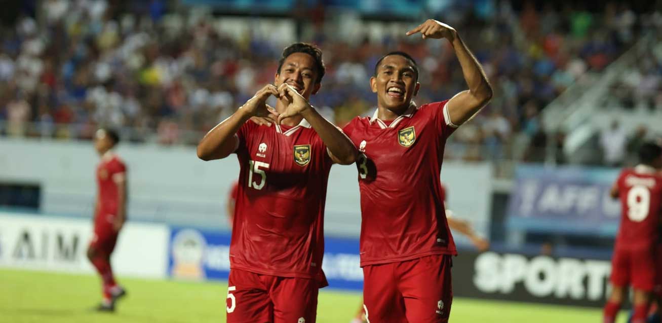Pemain Timnas Indonesia rayakan kemenangan atas Thailand. (pssi)