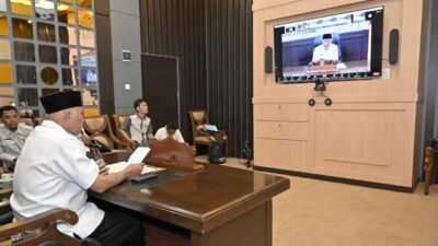 Gubernur Mahyeldi beri sambutan dalam Konferensi Internasional Keperawatan ke-4 atau The Fourth Andalas Nursing Conference di Universitas Andalas, Rabu (6/9/2023).