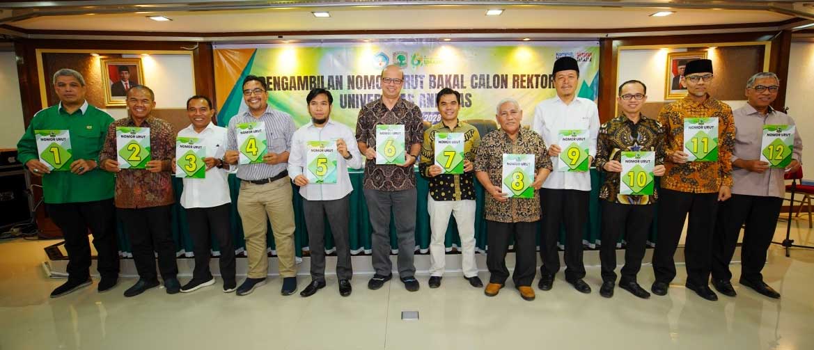 Para bakal calon rektor Unand miliki nomor urut.