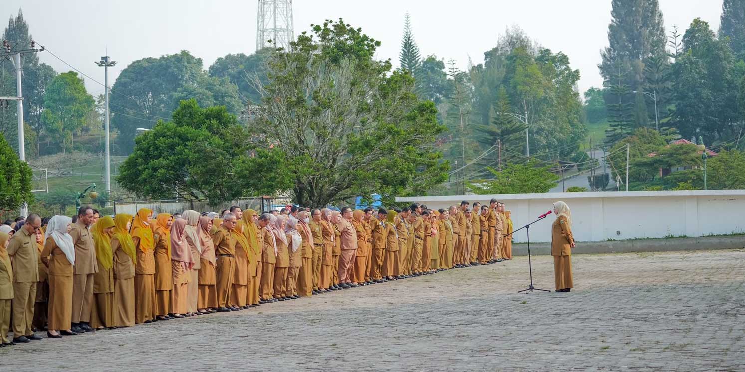 Apel jajaran ASN dan THL Pemerintah Kabupaten Solok di Arosuka. (pemkab)
