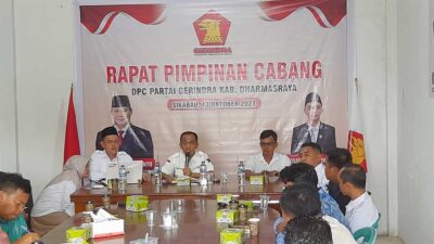 Rapat jajaran pengurus DPC Partai Gerindra Dharmasraya bersama bakal calon anggota DPRD