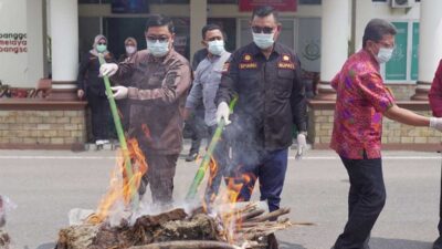 Pemusnahan barang bukti di Kejari Solok