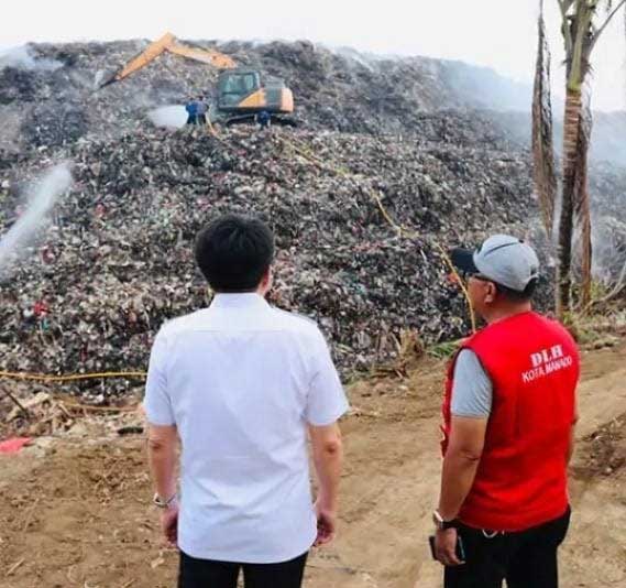 Wali kota tinjau tempat pembuangan akhir (TPA) Sumompo yang terbakar.