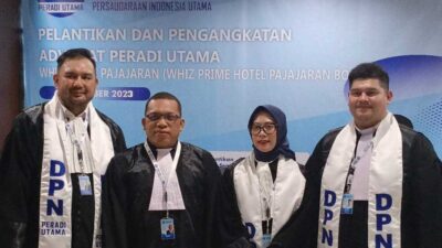 Ada Ismail Raja Tega di Pelantikan 34 Advokat Peradi Utama, Calon Ketua di Sumatera Barat