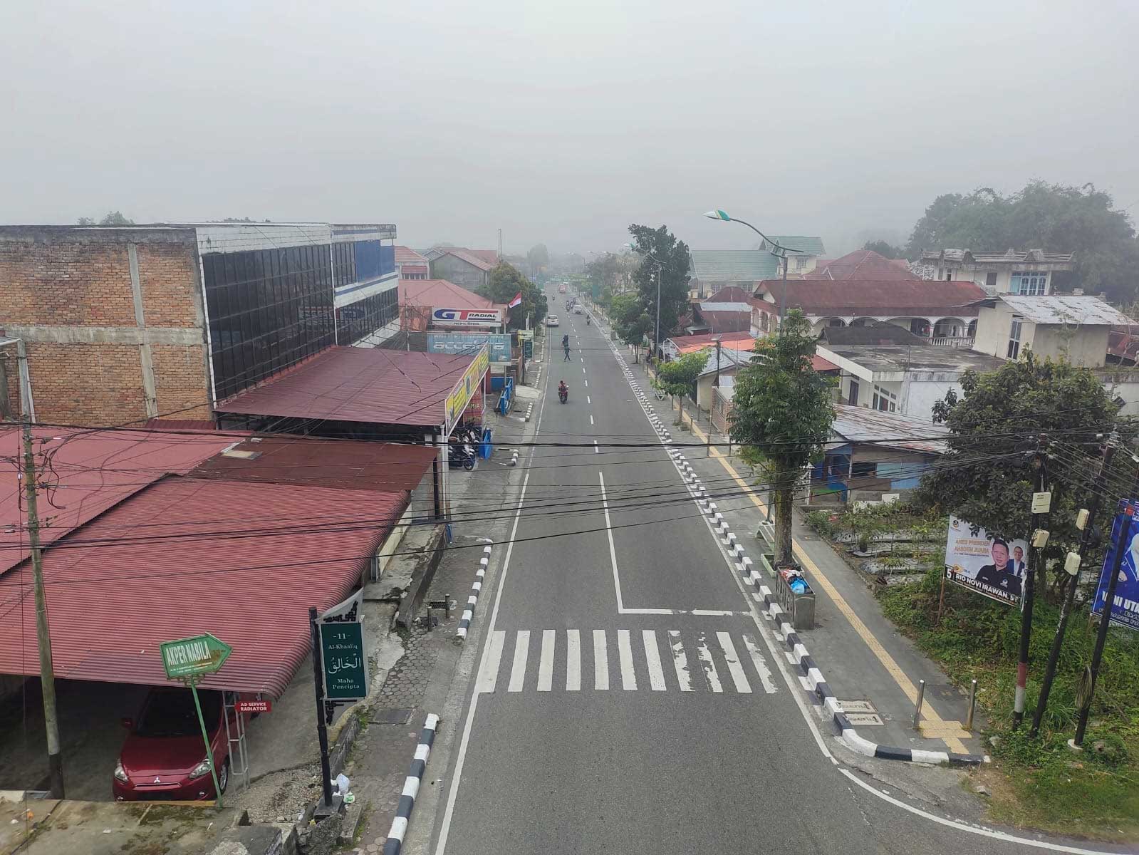 Ruas jalan yang akan ditutup sementara di Padang Panjang. (kominfo)