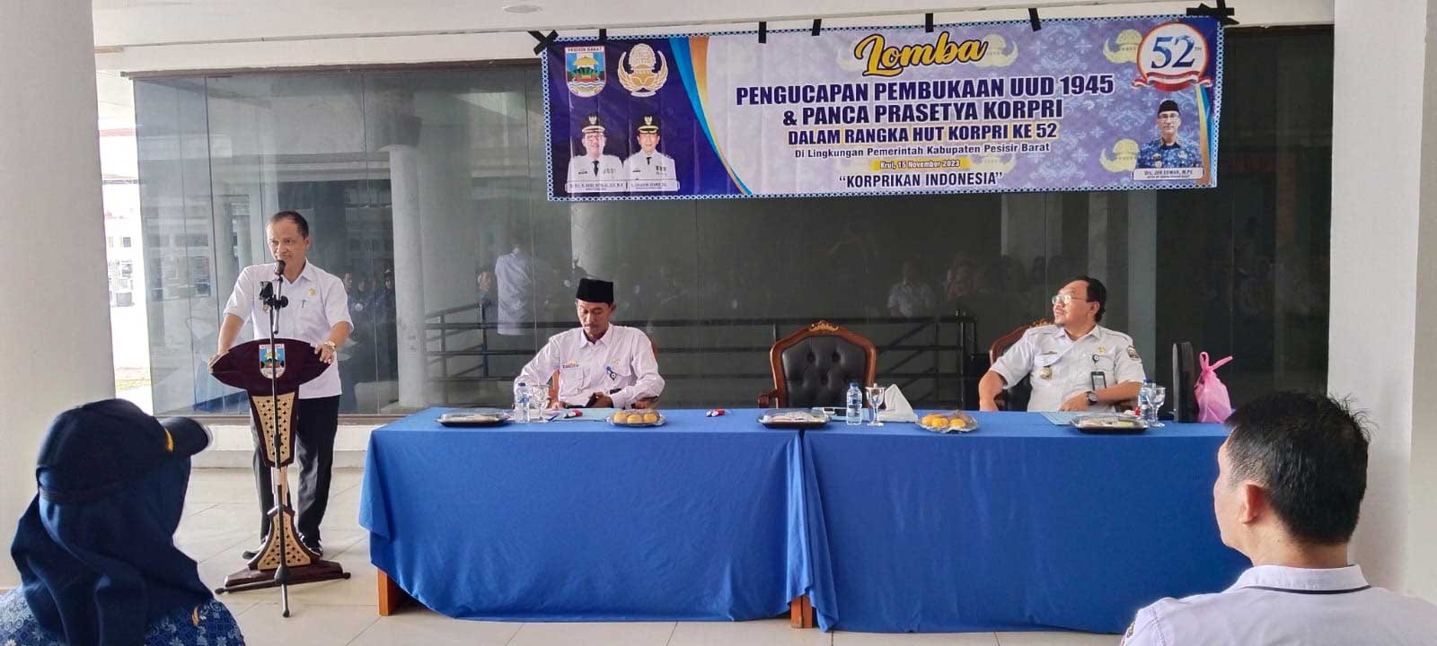 Lomba dalam rangkaian peringatan HUT Korpri di Pesisir Barat