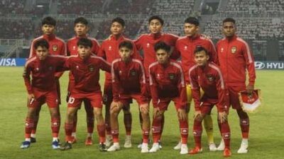 Pemain tim nasional U-17 Indonesia yang berhadapan dengan Maroko. (detikcom)