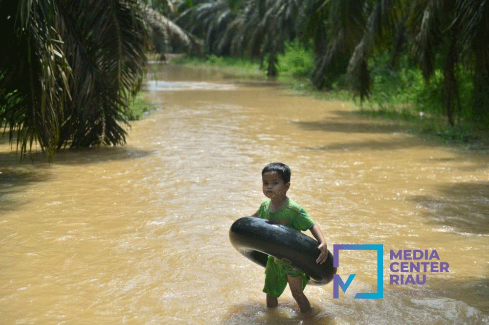 Banjir melanda sejumlah wilayah di Riau. (riau.go.id)