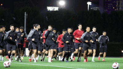 Pemain timnas Indonesia jalani latihan perdana di Qatar. (pssi)