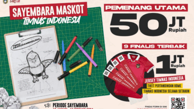 Yuk Ikut Sayembara Desain Maskot Tim Nasional Indonesia, Berhadiah Puluhan Juta, Dapat Pula Nonton Gratis Selama Setahun