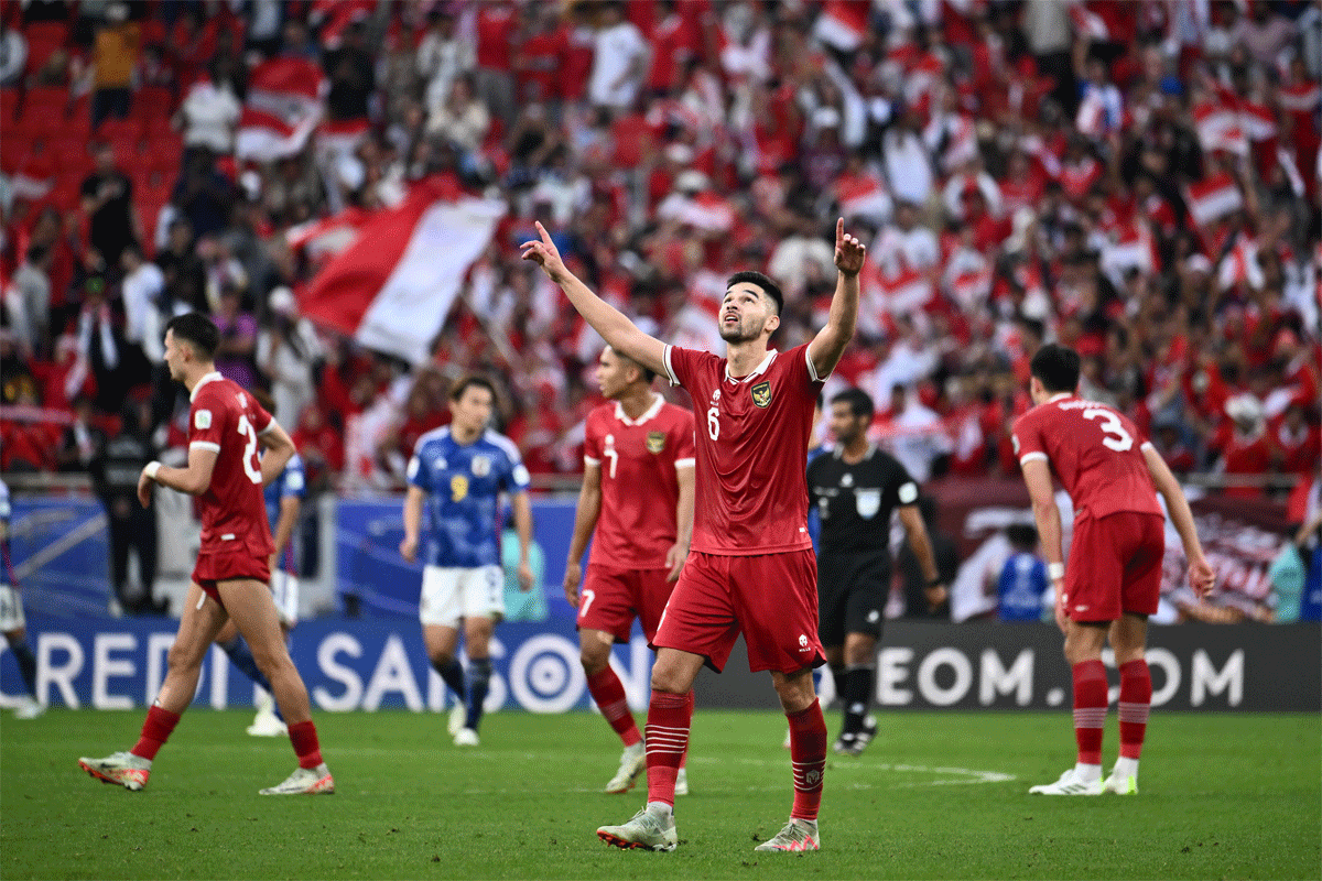 Pemain Indonesia selebrasi usai cetak gol. (pssi)