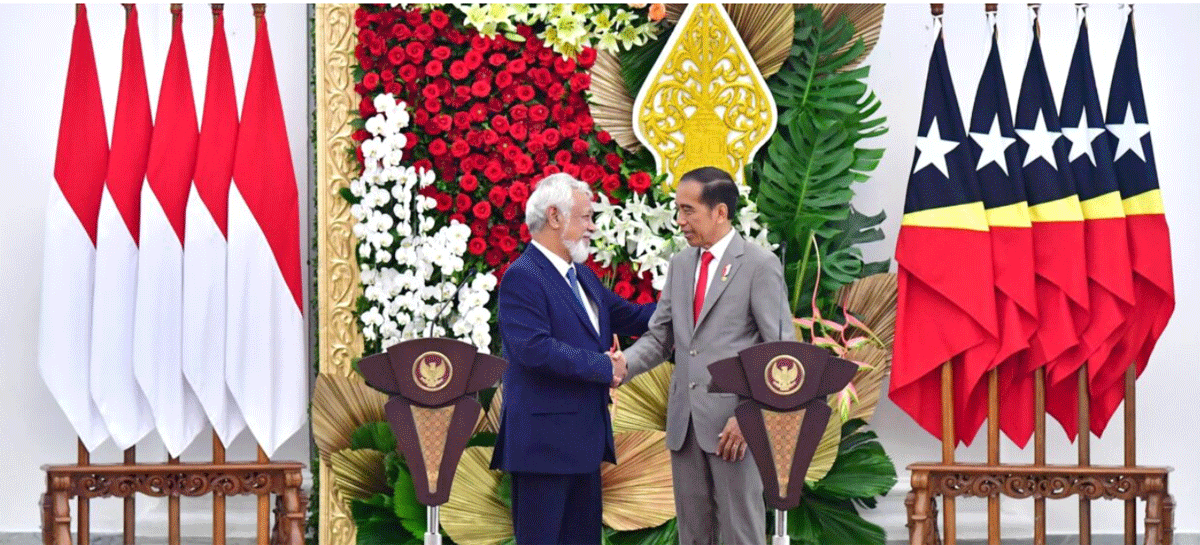 Presiden Joko Widodo melakukan pertemuan dengan Perdana Menteri Republik Demokratik Timor-Leste, Kay Rala Xanana Gusmao di Istana Kepresidenan Bogor, Jawa Barat, Jumat (26/1/2024). (BPMI Setpres/Vico)
