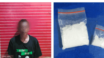 Tersangka dan barang bukti yang diamankan polisi