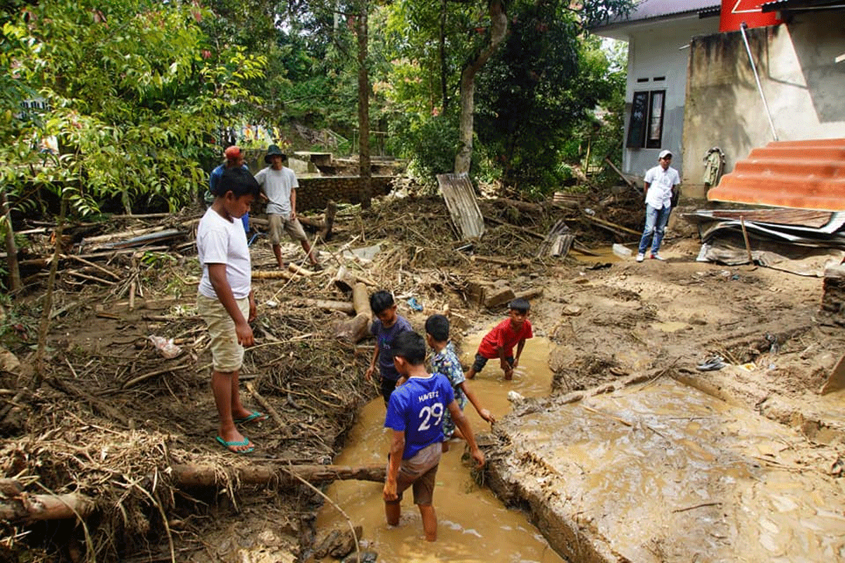 Sisa-sisa banjir bandang di Nagari Barulak. (prokopim)