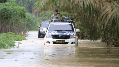 Sungai Barou Meluap, Desa Bukit Cermin Tergenang Banjir
