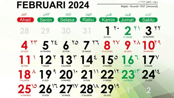 Kelender Februari 2024
