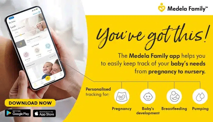 Aplikasi Medela Family. (medela)
