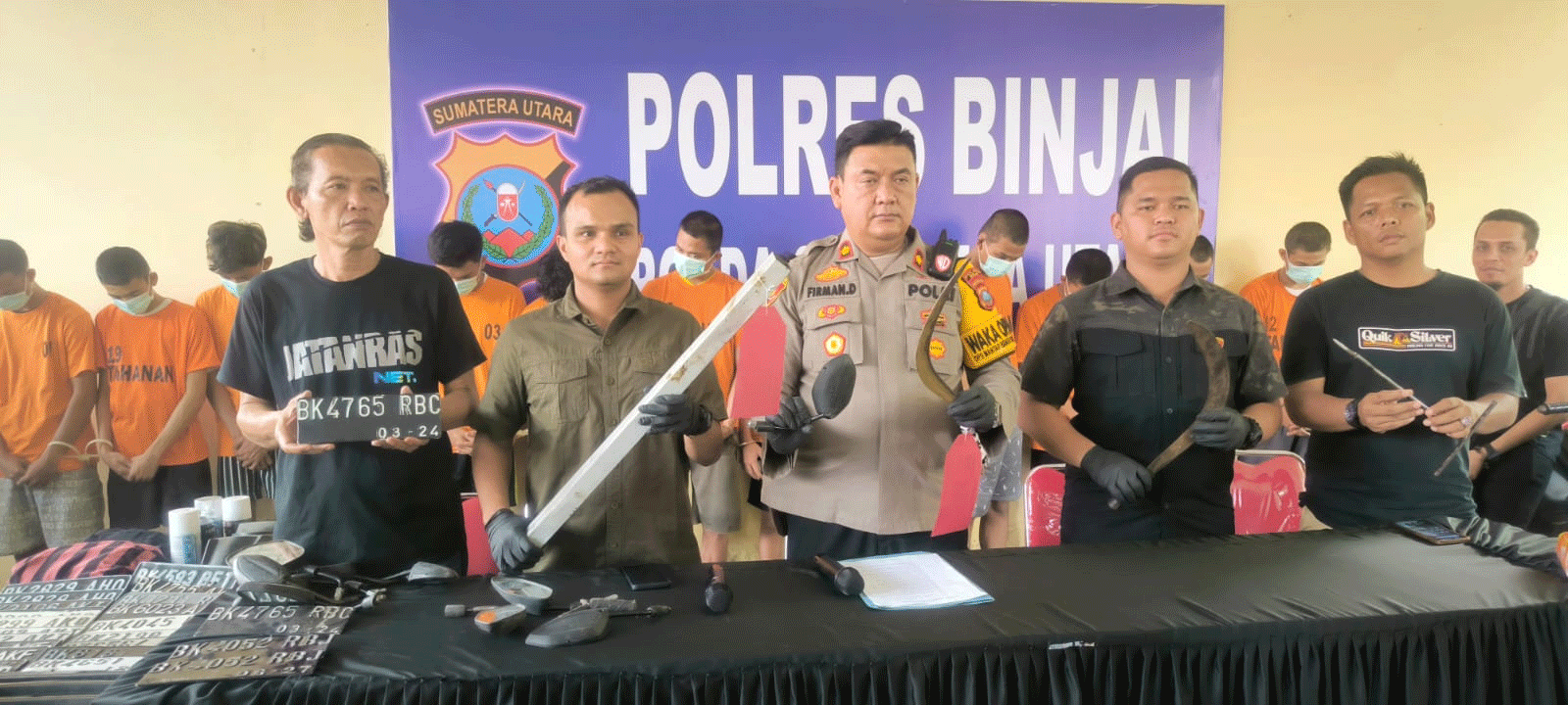 Polres Binjai berikan keterangan pers.