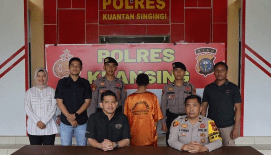 Polisi berikan keterangan pers terkait kasus pelecehan