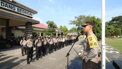 Kapolres beri arahan ke personel Polres Serdang Bedagai
