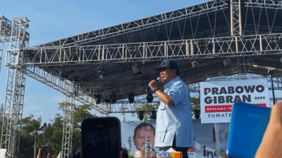 Prabowo Subianto kampanye di Deli Serdang. (detikcom)