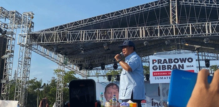 Prabowo Subianto kampanye di Deli Serdang. (detikcom)