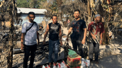 Polisi antar bantuan ke korban kebakaran