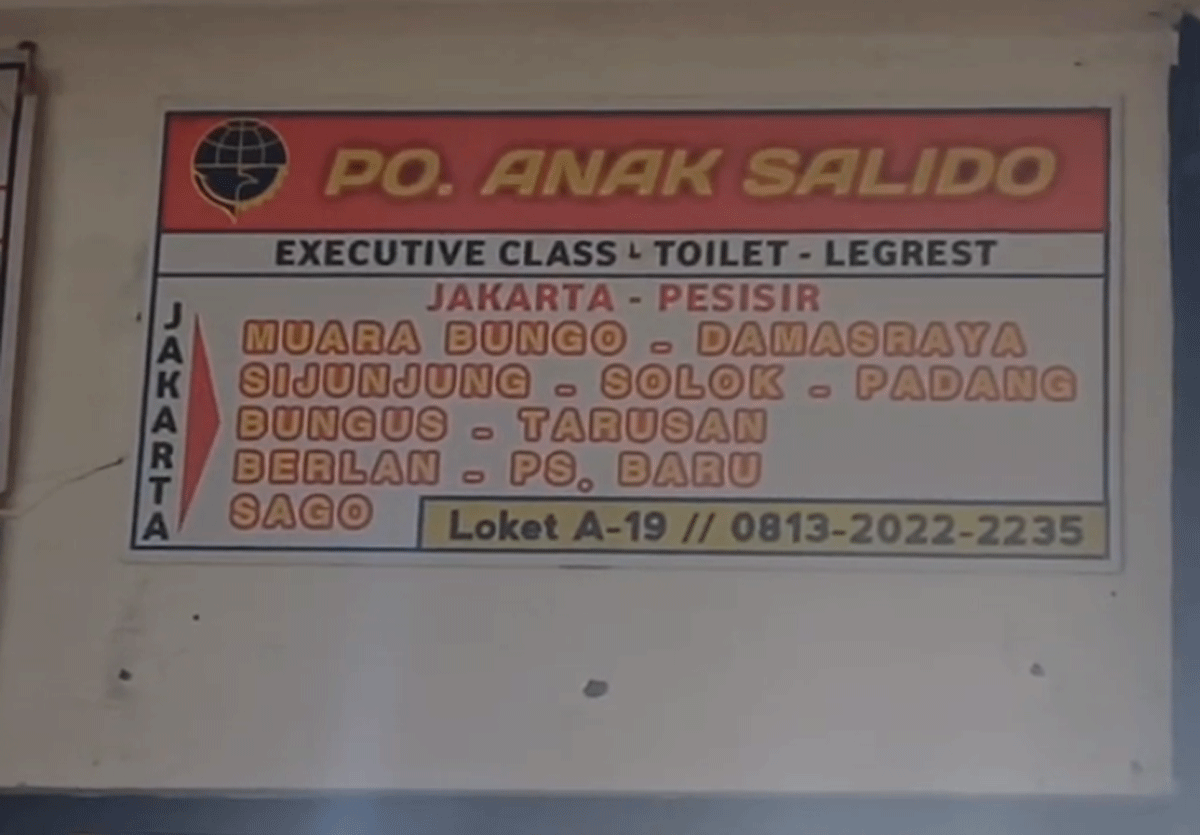 Loket PO Anak Salido di Terminal Poris