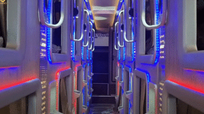 Interior bus Miyor yang mewah dan elegan. (bagindo channel)