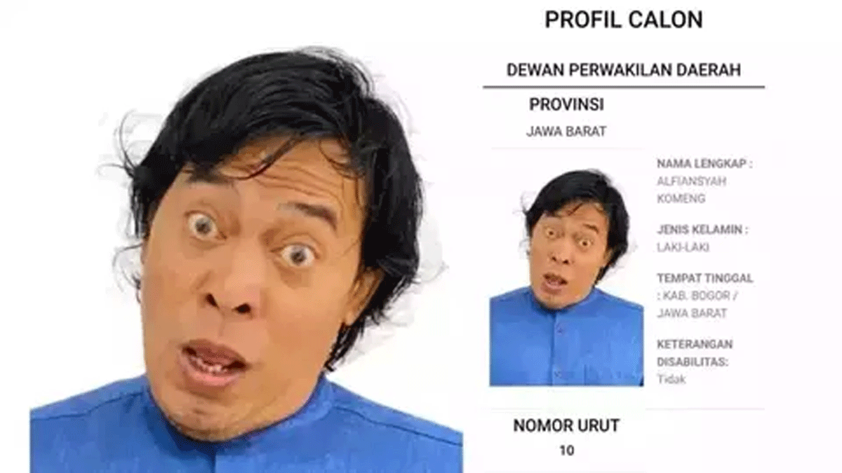 Komeng yang terpilih jadi anggota DPD