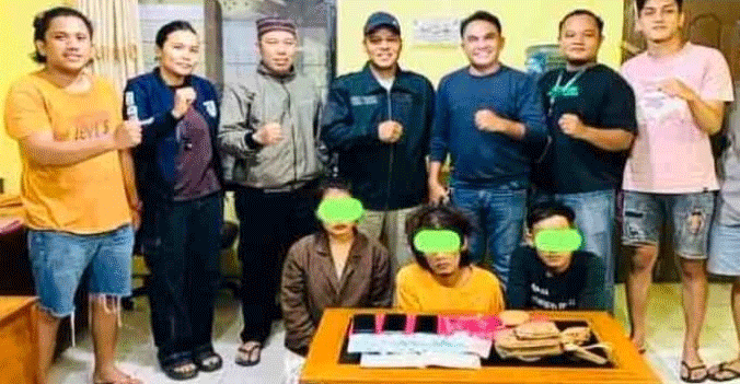Tiga terduga pelaku penyalahgunaan narkoba yang diamankan polisi. (ist)