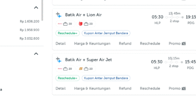 Sehari Jelang Lebaran, Berapa Tiket Pesawat ke Padang