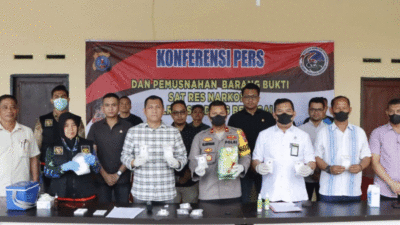 Polres Sergai berikan keterangan pers terkait pemusnahan barang bukti berupa sabu