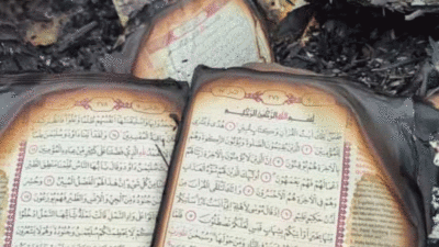 Alquran yang ditemukan utuh, sementara benda lain di sekitarnya ludes dimamah api.