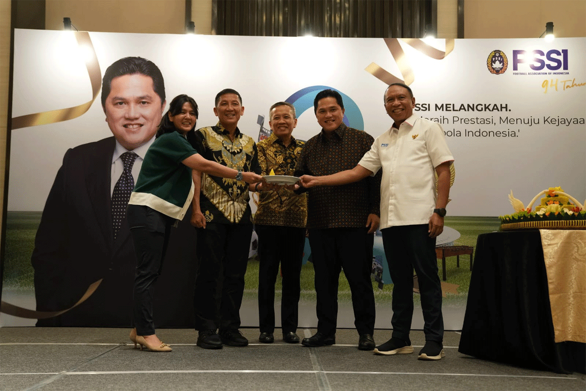 Pimpinan PSSI di sela peringatan HUT federasi ke-94 tahun di Jakarta. (pssi)